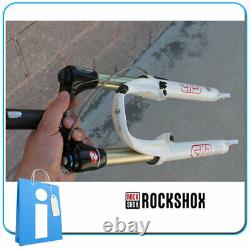 Fork MTB Rock Shox Sid Black Box Carbon 26 V-Brake 1 1/8 White Retro